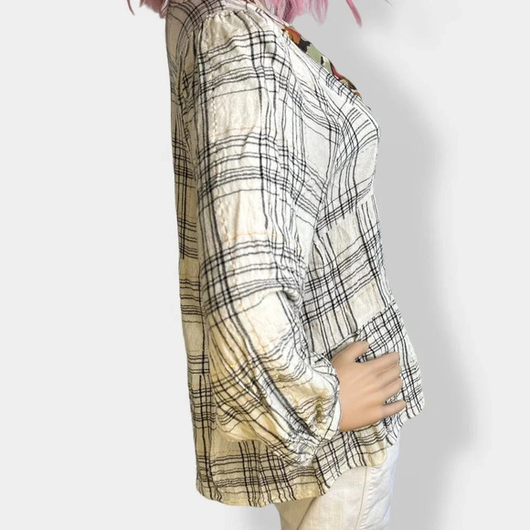 Anthropologie Darlene Plaid Peasant Blouse - Picture 3 of 7